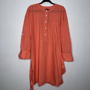 Tommy Hilfiger Women’s Cotton Shirt Dress Coral Size Large NWT